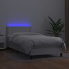 vidaXL Boxspringbett mit Matratze & LED Wei&szlig; 80x200 cm Kunstleder