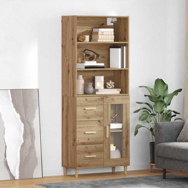 vidaXL Highboard Artisan-Eiche 69,5 x 34 x 180 cm Holzwerkstoff