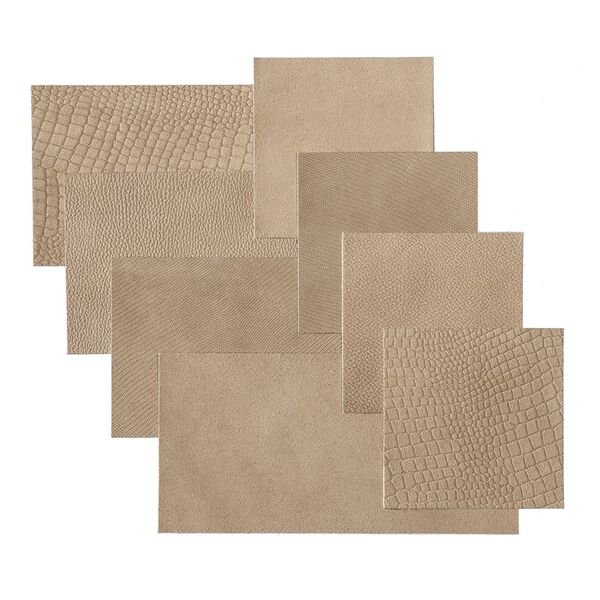 WallArt Leder-Wandpaneele Borret 32 Stk. Sand-Beige