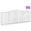 vidaXL Gabionen mit Hochbogen 6 Stk. 400x50x140/160cm Verzinktes Eisen