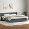 vidaXL Boxspringbett mit Matratzen Dunkelgrau 180x210 cm Samt