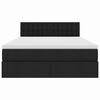 vidaXL Bett mit Stauraum und LED mit LED Schwarz 140 x 200 cm Stoff