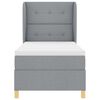 vidaXL Boxspringbett mit Matratze Dunkelgrau 90x190 cm Hellgrau Stoff
