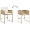 vidaXL 17-tlg. Garten-Essgruppe mit Kissen Beige Poly Rattan