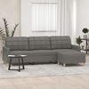 vidaXL 3-Sitzer-Sofa mit Hocker Dunkelgrau 210 cm Stoff