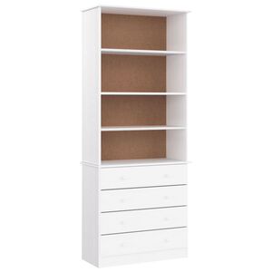 vidaXL B&uuml;cherregal mit Schubladen ALTA Wei&szlig; 77x35x186,5 cm Kiefernholz