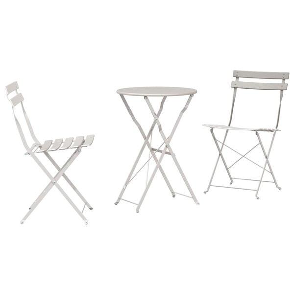 vidaXL Klapp Bistro Set 3 pcs Beige Stahl