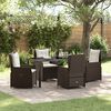 vidaXL Garten Essgruppe 5 pcs Braun Poly-Rattan