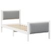 vidaXL Bettrahmen mit Kopfteil Hellgrau 75 x 190 cm Stoff