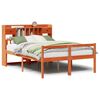 vidaXL Massivholzbett mit Regal ohne Matratze Wachsbraun 150x200 cm