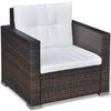 vidaXL 6-tlg. Garten-Lounge-Set mit Kissen Poly Rattan Braun