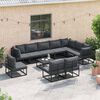 vidaXL Gartensofa-set mit Kissen 11 pcs Schwarz Aluminium