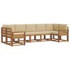 vidaXL Outdoor-Sofagarnitur mit Kissen 7 pcs Natur und Beige