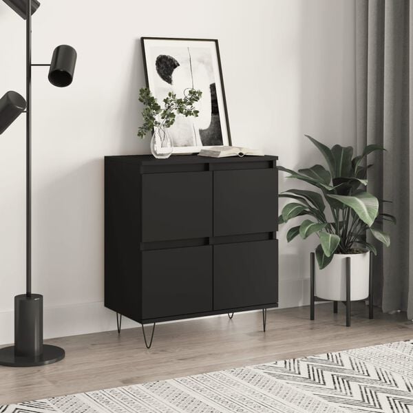 vidaXL Sideboard Schwarz 60x35x70 cm Holzwerkstoff