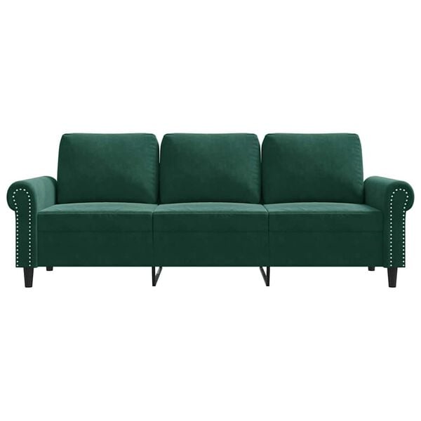 vidaXL 3-Sitzer-Sofa Dunkelgr&uuml;n 180 cm Samt