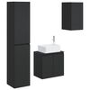 vidaXL Badezimmerm&ouml;bel-Set 3 stk. Schwarz 33 x 34,5 x 160 cm