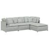 vidaXL Modulares Sofa mit Fu&szlig;hocker Kissen Samt Hellgrau