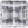 vidaXL Palettenkissen Grau Kariert 58x58x10 cm Stoff
