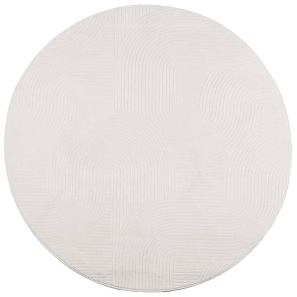 vidaXL Teppich IZA Kurzflor Skandinavischer Look Creme &Oslash; 80 cm