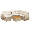 vidaXL 8-tlg. Garten-Sofagarnitur mit Kissen Beige Poly Rattan