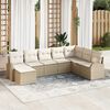 vidaXL Sofa Set mit Kissen 8 pcs Beige und Wei&szlig; Poly-Rattan