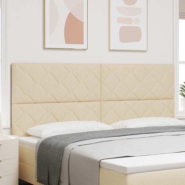 vidaXL Kopfteil mit Kopfteil Creme 200 cm Kunstleder