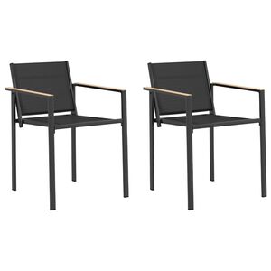 vidaXL Gartenst&uuml;hle 2 stk. Schwarz und Anthrazit Textilen-Stoff