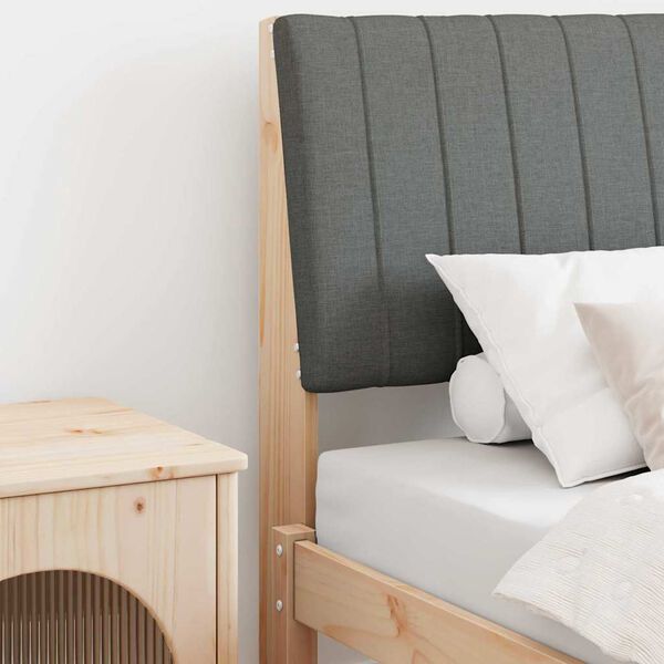 vidaXL Gepolstertes Kopfteil Dunkelgrau 80 cm Massives Kiefernholz