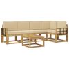 vidaXL Outdoor-Sofagarnitur 6 stk. Wei&szlig; und Beige Massivholz Akazie