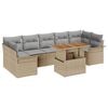 vidaXL Garten-Sofa-Set mit Speicher 8 pcs Beige Poly Rattan