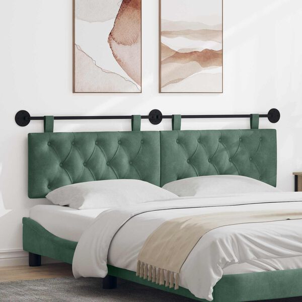 vidaXL H&auml;ngevorderseite Wandmontiert Meergr&uuml;n 170 x 55 x 7 cm Samt