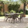 vidaXL Garten Essgruppe 5 pcs Bronze Aluminium