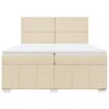 vidaXL Boxspringbett mit Matratze Creme 200x200 cm Stoff
