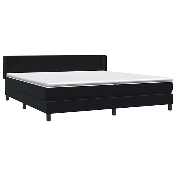 vidaXL Boxspringbett mit Matratze Schwarz 200x220 cm Samt