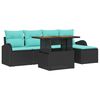vidaXL Garten-Sofa-Set 6 stk. Schwarz Poly Rattan