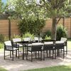 vidaXL Garten Essgruppe 9 pcs Schwarz Poly-Rattan