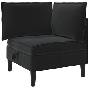 vidaXL Sofa mit Stauraum Schwarz Samt