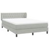 vidaXL Boxspringbett mit Matratze Hellgrau 160x220 cm Samt