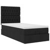 vidaXL Ottoman-Bett mit Matratze Schwarz 80x200 cm Stoff