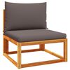 vidaXL 7-tlg. Gartensofa-Set mit Kissen Holz Akazie & Rattan