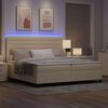 vidaXL Boxspringbett mit Matratze mit LED Creme 200 x 200 cm Stoff