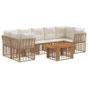vidaXL Gartensofa-set 8 stk. Nat&uuml;rlich und Cremwei&szlig; Poly-Rattan
