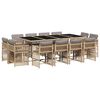 vidaXL 13-tlg. Garten-Essgruppe mit Kissen Beigemischung Poly Rattan