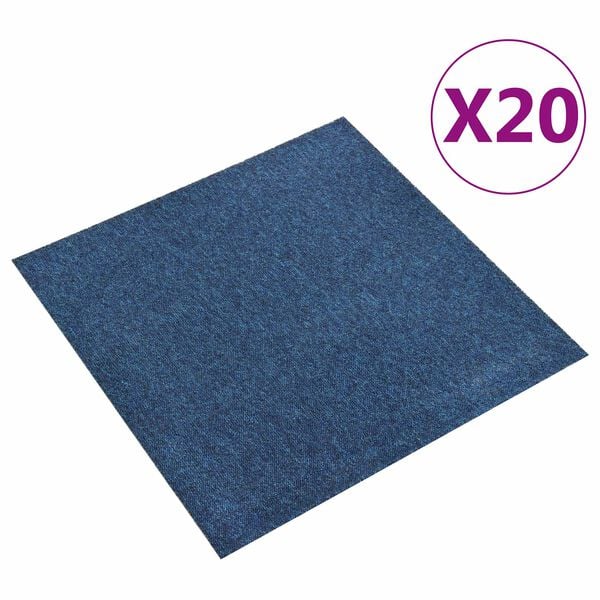 vidaXL Teppich 20 pcs Dunkelblau 50 x 50 cm 100% Polypropylen