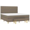 vidaXL Boxspringbett mit Matratze Taupe 180x200 cm Stoff
