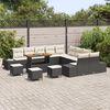 vidaXL Gartensofa-set mit Kissen 14 pcs Schwarz Poly Rattan