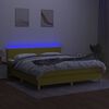 vidaXL Boxspringbett mit Matratze & LED Gr&uuml;n 180x200 cm Stoff
