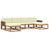 vidaXL Outdoor-Sofagarnitur mit Kissen 6 pcs Natur und Creme