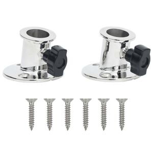 vidaXL Relingf&uuml;&szlig;e 2 Stk. Rund f&uuml;r 26 mm Rohr Edelstahl