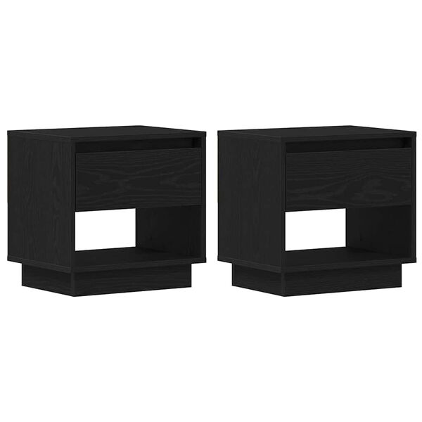 vidaXL Nachttisch 2 pcs Schwarz Eichen-Optik 45 x 34 x 44 cm